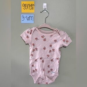NWOT Infant Gerber Peach and Orange Baby Bodysuit, 3-6 Months